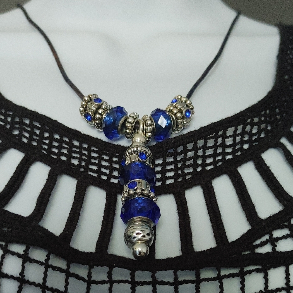 Elegant Blue and Silver Necklace